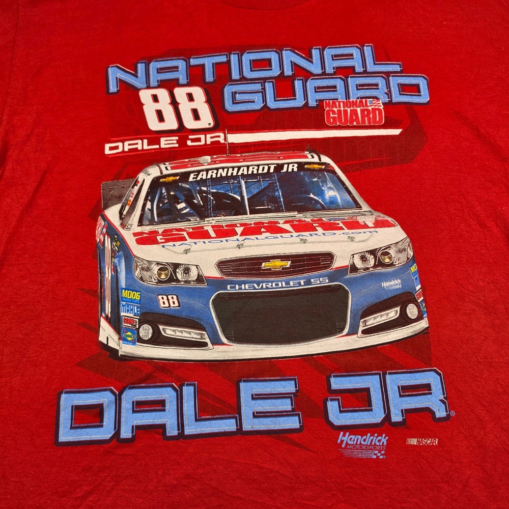 NASCAR Dale Earnhardt Jr T-Shirt Mens XL Red Good National Guard Hendrick #88